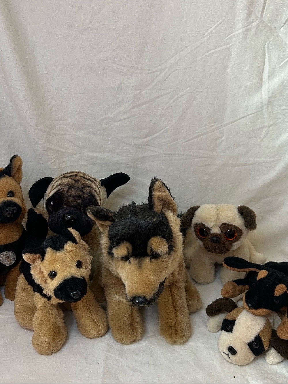 Mega Stuffed Animal Puppy Dog Plush Lot - Ty Beanie Babies Aurora Dan Dee